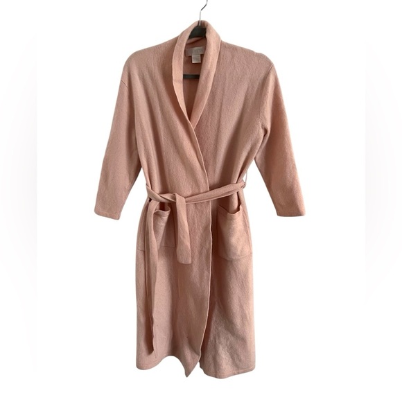 Arlotta Cashmere and Wool Pink Robe, X Small - Picture 1 of 5